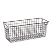 3 Pack Metal Wire Storage Baskets for Shelves, Pantry, Closet, Long Narrow Organizer Bin (Black, 16 x 6 x 6 In)