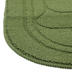 Half Circle Door Mat for Indoors and Outdoors (Green, 30 x 18 Inches)