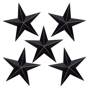 5 Pack Texas Star Rustic Metal Outdoor Wall Home Decor for Patio, Porch, Garden (Bronze, 12 x 12 In)