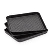 Black Plastic Boot Trays for Under Sink, Entryway (13.7 x 10.6 x 1.2 In, 3 Pack)