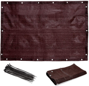 Privacy Screen and Plastic Twisting Ties for Patio Balcony  (3x4 Feet, Brown, 2 Pack)