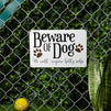 Farmlyn Creek Metal Yard Sign, Beware of Dog, He Will Require Belly Rubs (11.8 x 7.8 in)