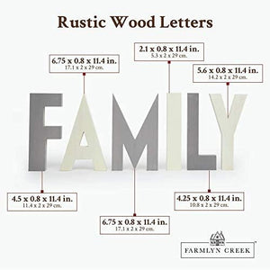 Rustic Wood Letters, Family (11.4 Inches)
