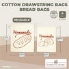 Cotton Bags for Homemade Bread Storage (2 Sizes, 6 Pack)