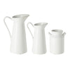 Set of 3 Ceramic Vase Pitchers for Home Decor, Small White Centerpieces for Living Room (3 Sizes)