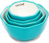 Teal Ceramic Bakeware Set, Loaf Pan, Rolling Pin, Spoons and Cups (10 Pieces)