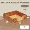 Square Rattan Napkin Holder for Tables (7 x 7 x 2.34 Inches)