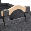 Grey Felt Storage Baskets with Wooden Handles, Toilet Paper Bins (15 x 8.1 In, 2 Pack)
