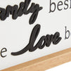 Wooden Bless the Food Before Us Sign, Farmhouse-Themed Decor for Kitchen, Dining Room Wall (16 x 9 In)