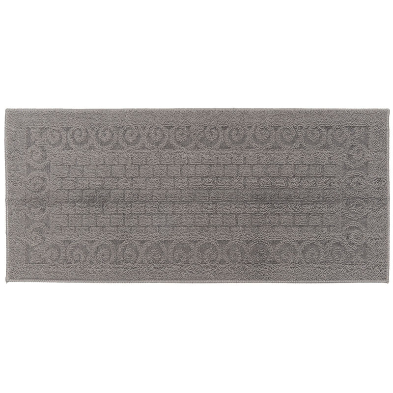 Grey Rubber Backed Rug, Washable Long Kitchen Mat for Home Entryway (43 x 20 In)