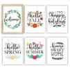 Home Sign with Interchangeable Holiday Art, Farmhouse Wall Décor (12x16 In, 7 Pieces)