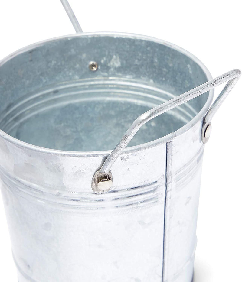 4 Pack Mini Galvanized Buckets with Handles, Farmhouse Home Decor Planter (5.4 In)