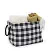 Buffalo Plaid Storage Bin with Rope Handles (Black, 16 x 12 In, 4 Pack)