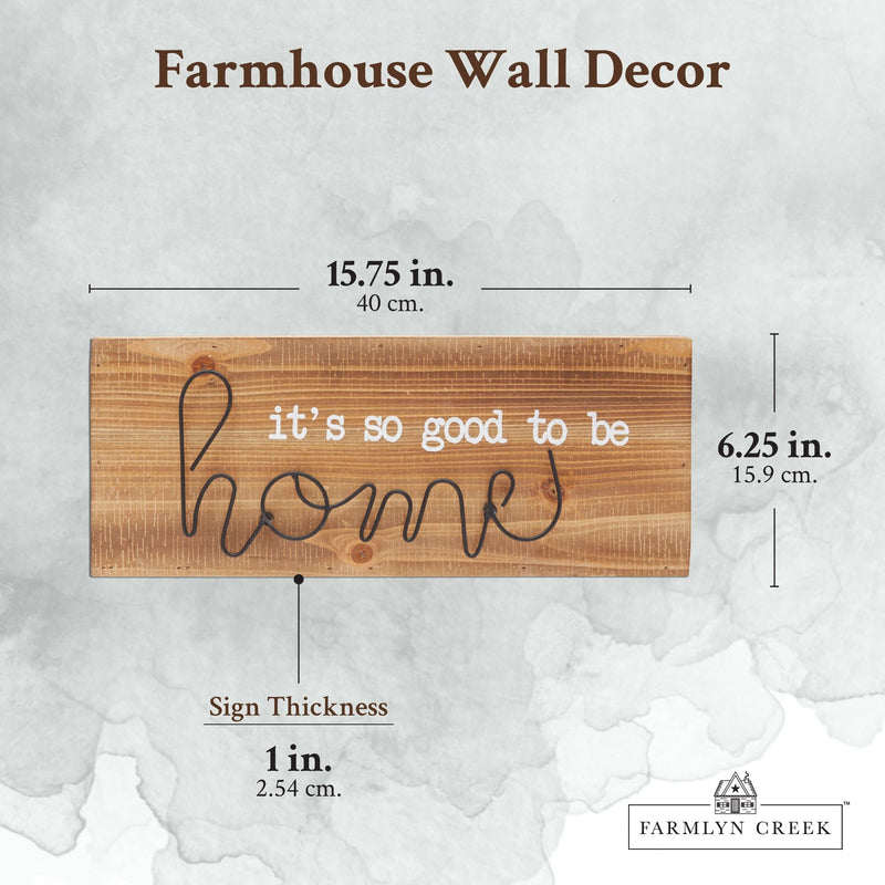 Rustic Wooden Farmhouse Wall Decor, It's So Good to Be Home (15 x 6.5 in)