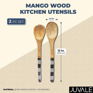 Mango Wood Kitchen Utensil Set, Salad Servers (12 In, 2 Pack)