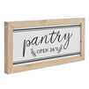 Wooden Rustic Farmhouse Kitchen Signs Wall Decor, Pantry Open 24/7 (16 x 8 In)