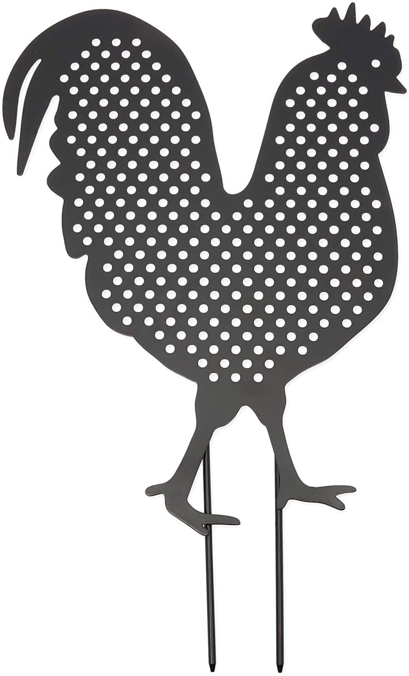 Farmlyn Creek Metal Chicken Sign Decor for Yard and Garden (3 Designs, 4 Pieces)