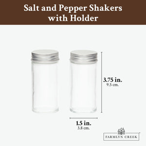 Rustic Farmhouse Salt and Pepper Shakers with Caddy (3 Piece Set)
