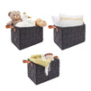 Dark Grey Storage Baskets, Foldable Felt Organizers (15 x 10 In, 3 Pack)