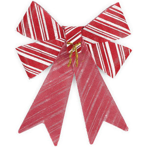 Christmas Bows for Gift Wrapping, Candy Cane Stripes (Red, White, 8.5 x 10 in, 6 Pack)
