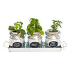 Set of 3 Galvanized Metal Window Herb Planters for Indoor Plants, Farmhouse Flowers Pots with Tray (15 x 4 x 5 In)